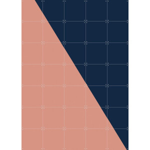 IXXI Color blocking - Pink Blue, Allon Dery - 100 x 140 cm - Gratis ophangtool - Grote wanddecoratie en posters - Grafisch Ontwerp, Minimalistisch