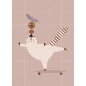 IXXI Bearsquirrel, Little Otja - 100 x 140 cm - Gratis ophangtool - Grote wanddecoratie en posters - Illustraties, Fantasierijk, Cartoonesk, Speels