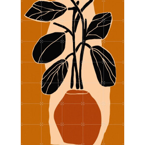 IXXI Bold Leaf Silhouette, Treechild & Various - 100 x 140 cm - Gratis ophangtool - Grote wanddecoratie en posters - Modern, Grafisch Ontwerp