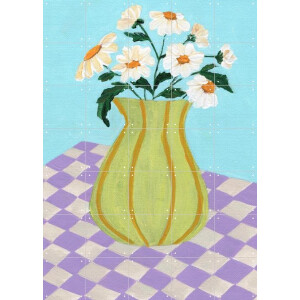 IXXI Retro Checkers, Nikita Jariwala & Various - 100 x 140 cm - Gratis ophangtool - Grote wanddecoratie en posters - Pop art, Speels, Illustraties