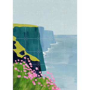 IXXI Cliffs of Moher, Henry Rivers - 100 x 140 cm - Gratis ophangtool - Grote wanddecoratie en posters - Illustraties, Digitale Kunst, Kleurrijk