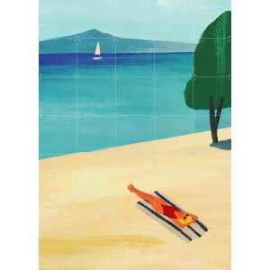 IXXI Summer at the Lake, Henry Rivers - 100 x 140 cm - Gratis ophangtool - Grote wanddecoratie en posters - Speels, Illustraties, Kleurrijk, Abstract