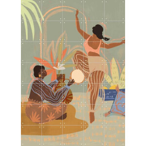 IXXI Music and Dance, Arty Guava - 100 x 140 cm - Gratis ophangtool - Grote wanddecoratie en posters - Grafisch Ontwerp, Speels, Kleurrijk