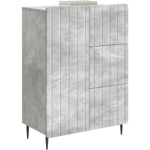 vidaXL - Dressoir - met - lade - Betongrijs - 66 - x - 34,5 - x - 91,5 - cm - Bewerkt - hout