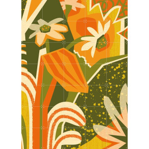 IXXI Handful Of Daisies, Megan Gallagher - 100 x 140 cm - Gratis ophangtool - Grote wanddecoratie en posters - Kleurrijk, Fantasierijk, Grafisch