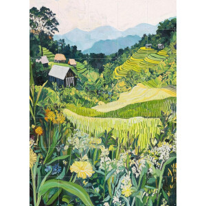 IXXI Whispering Rice, Artclaud - 100 x 140 cm - Gratis ophangtool - Grote wanddecoratie en posters - Kleurrijk, Schilderijen, Woonkamer, Studeerkamer