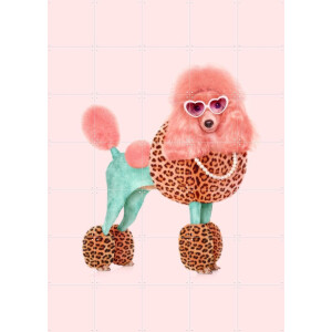 IXXI Funky Poodle, Paul Fuentes - 100 x 140 cm - Gratis ophangtool - Grote wanddecoratie en posters - Fotografie, Digitale Kunst, Pop art, Speels