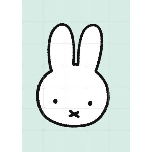 IXXI Hallo Nijntje Groen, Nijntje - 100 x 140 cm - Gratis ophangtool - Grote wanddecoratie en posters - Minimalistisch, Illustraties, Speels