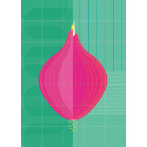 IXXI Onion, Jetske Kox - 100 x 140 cm - Gratis ophangtool - Grote wanddecoratie en posters - Kleurrijk, Geometrische Kunst, Illustraties, Digitale