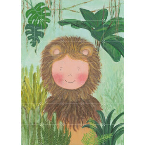 IXXI Leeuwenkind, Desirée van Hattem - 100 x 140 cm - Gratis ophangtool - Grote wanddecoratie en posters - Cartoonesk, Fantasierijk, Illustraties