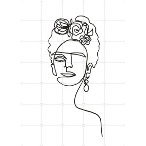 IXXI Frida Kahlo, Julia Hariri - 100 x 140 cm - Gratis ophangtool - Grote wanddecoratie en posters - Line art, Illustraties, Grafisch Ontwerp,