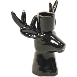 Housevitamin Rendier kandelaar zwart 16,5x6x15 cm