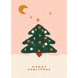 IXXI Christmas Tree, NKTN & Various - 100 x 140 cm - Gratis ophangtool - Grote wanddecoratie en posters Winter, Kerst