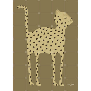 IXXI Proud Cheetah, Maa-noo - 100 x 140 cm - Gratis ophangtool - Grote wanddecoratie en posters - Speels, Illustraties, Kleurrijk, Kinderkamer