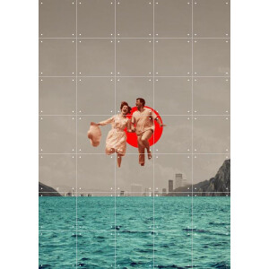 IXXI Don't look back, Frank Moth - 100 x 140 cm - Gratis ophangtool - Grote wanddecoratie en posters - Digitale Kunst, Pop art, Vintage, Speels