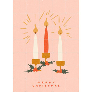 IXXI Christmas Candles, NKTN & Various - 100 x 140 cm - Gratis ophangtool - Grote wanddecoratie en posters - Speels, Illustraties, Woonkamer, Winter
