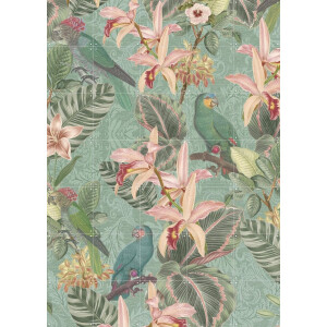 IXXI Tropical Jungle Birds, Bloomery Decor - 100 x 140 cm - Gratis ophangtool - Grote wanddecoratie en posters - Naturalisme, Grafisch Ontwerp