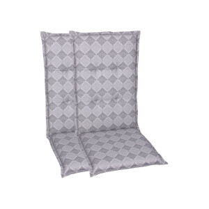 GO-DE Textil Tuinkussen (Stoelkussens voor stoelen met een normale rugleuning, Grijs)