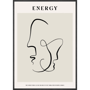 Positieve Energie Line Art Poster 21x30 cm