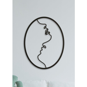 Wanddecoratie | Couple in oval - XL (61x80cm)