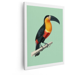Artaza Canvas Schilderij Toekan - 80x100 cm - Wanddecoratie Vogels - Muurdecoratie Tropische Vogel - Decoratie Vintage - Kamer Accessoires