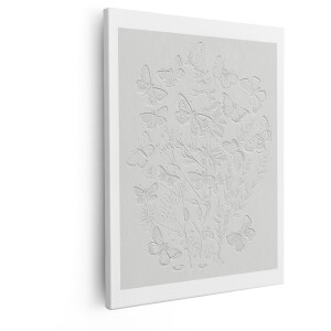 Artaza Canvas Schilderij Vlinders - 40x50 cm - Wanddecoratie Planten - Muurdecoratie Vintage - Decoratie Natuur - Schilderijen Op Canvas