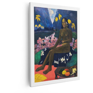 Artaza Canvas Schilderij Tahitiaanse Vrouw - 80x100 cm - Wanddecoratie Paul Gauguin - Muurdecoratie Bloemen - Schilderijen Op Canvas Woonkamer