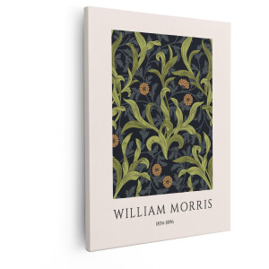 Artaza Canvas Schilderij Bloemen - 40x50 cm - Wanddecoratie William Morris - Muurdecoratie Vintage - Decoratie Botanisch Patroon