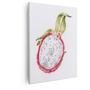 Artaza Canvas Schilderij Pitaya - 40x50 cm - Wanddecoratie Keuken - Muurdecoratie Fruit - Botanisch Schilderij - Decoratie Drakenfruit