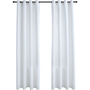 vidaXL - Gordijnen - verduisterend - met - ringen - 2 - st - 140x245 - cm - gebroken - wit