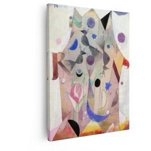 Artaza Canvas Schilderij Paul Klee'S Schilderij 'The King'S Daughter' met Vogels en Geometrische Vormen - 40x50 cm - Wanddecoratie Woonkamer - Schilderijen - Muurdecoratie