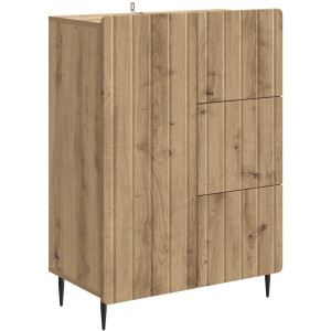 vidaXL - Dressoir - Artisanaal - eiken - 66 - x - 34,5 - x - 91,5 - cm - Bewerkt - hout