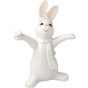 Goebel - Pasen | Decoratief beeld / figuur Haas Snow White - Oh Happy Day | Porselein - 14cm