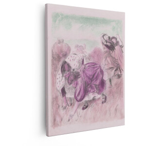 Artaza Canvas Schilderij Vrolijke Meisjes Spelen buiten in de Zomer - Verzamelen Objecten - 80x100 cm - Groot - Wanddecoratie Woonkamer - Schilderijen - Muurdecoratie