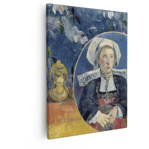 Artaza Canvas Schilderij Vrouw Portret - 80x100 cm - Wanddecoratie Paul Gauguin - Muurdecoratie La Belle Angèle - Klassieke Schilderijen Bretonse