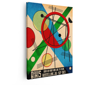 Artaza Canvas Schilderij Bauhaus Poster - 40x50 cm - Wanddecoratie Abstract - Muurdecoratie Geometrisch - Decoratie Vintage Kunst