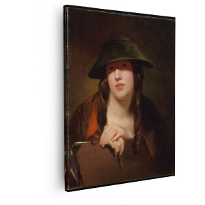 Artaza Canvas Schilderij Vrouw - 80x100 cm - Wanddecoratie Vintage Portret - Muurdecoratie Kunstenares - Decoratie Klassiek Schilderij