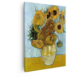 Artaza Canvas Schilderij Vincent van Goghs Zonnebloemschilderij - Iconisch Meesterwerk van de Nederlandse Kunst - 80x100 cm - Groot - Wanddecoratie Woonkamer - Schilderijen - Muurdecoratie