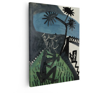 Artaza Canvas Schilderij Picasso Schilderij - 80x100 cm - Wanddecoratie Abstract Landschap - Muurdecoratie Modern - Decoratie Dansers