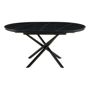 Artistiq Uitschuifbare Eettafel 'Arminda' 120 / 160 x 120cm, kleur zwart