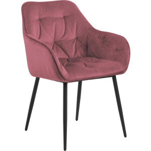 2x Sohome Eetkamerstoel Otto Velvet - Roze