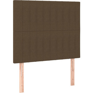 vidaXL - Hoofdbord - donkerbruin - 100x5x118/128 - cm - Stof
