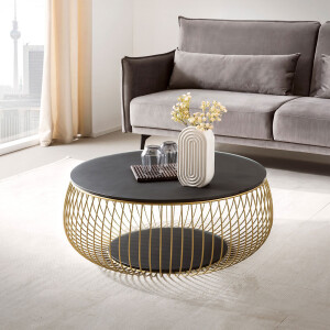 Artistiq Salontafel 'Johathan' 86cm, kleur goud