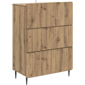 vidaXL - Ladekast - Artisanaal - eiken - 66 - x - 34,5 - x - 92 - cm - Bewerkt - hout