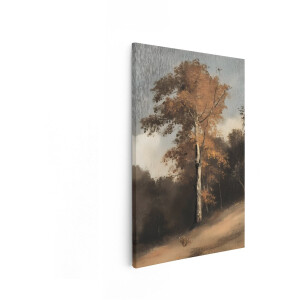 Artaza Canvas Schilderij Boom - 40x60 cm - Wanddecoratie Herfst Landschap - Muurdecoratie Bos Vintage - Decoratie Natuur Woonkamer