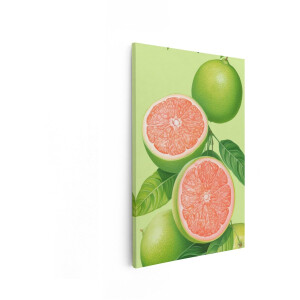 Artaza Canvas Schilderij Grapefruit - 80x120 cm - Wanddecoratie Keuken - Muurdecoratie Fruit - Decoratie Roze Citrus