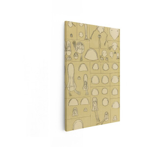 Artaza Canvas Schilderij Gedetailleerde Illustraties van Verschillende Kwallen en hun Anatomie - 20x30 cm - Klein - Wanddecoratie Woonkamer - Schilderijen - Muurdecoratie