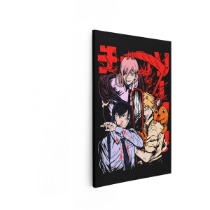 Artaza Canvas Schilderij Chainsaw Man Personages - 20x30 cm - Muurdecoratie Anime Jongens - Wanddecoratie Denji - Schilderijen Op Canvas Power