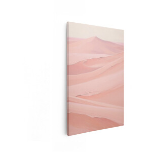 Artaza Canvas Schilderij Abstract Landschap - 20x30 cm - Wanddecoratie Boho Duinen - Muurdecoratie Natuur - Schilderijen Op Canvas - Roze