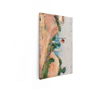Artaza Canvas Schilderij Mediterraan Landschap - 60x90 cm - Wanddecoratie Kustdorp - Muurdecoratie Olieverf - Decoratie Woonkamer